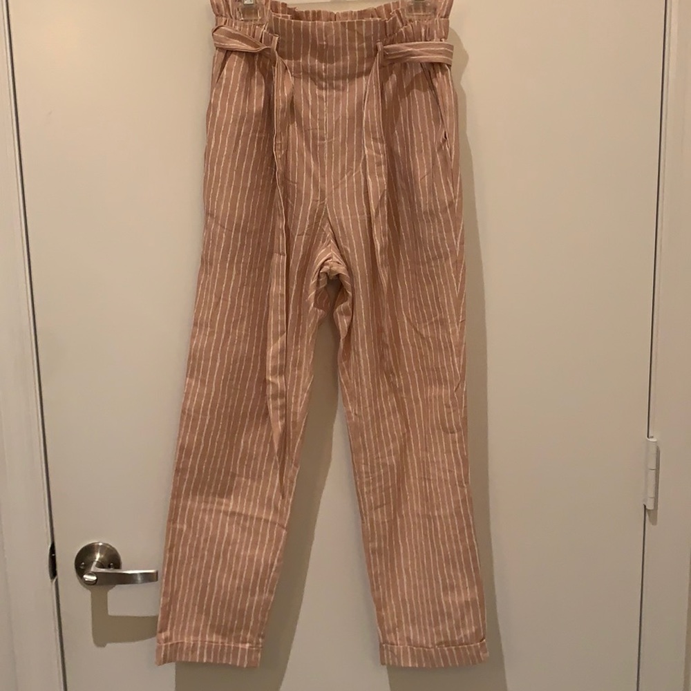 Sienna Sky Pink & White Striped Casual Pants Size S